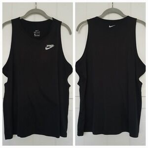 Nike Yoga Singlet Tank Swoosh Logo Dri-Fit Keyhole Women's Medium Black BV571111